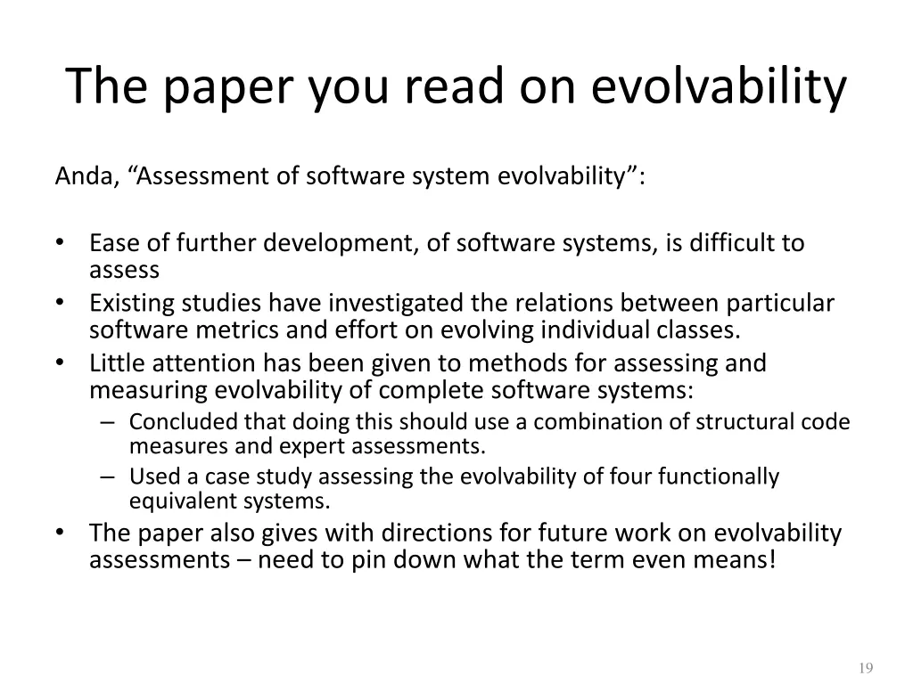 the paper you read on evolvability