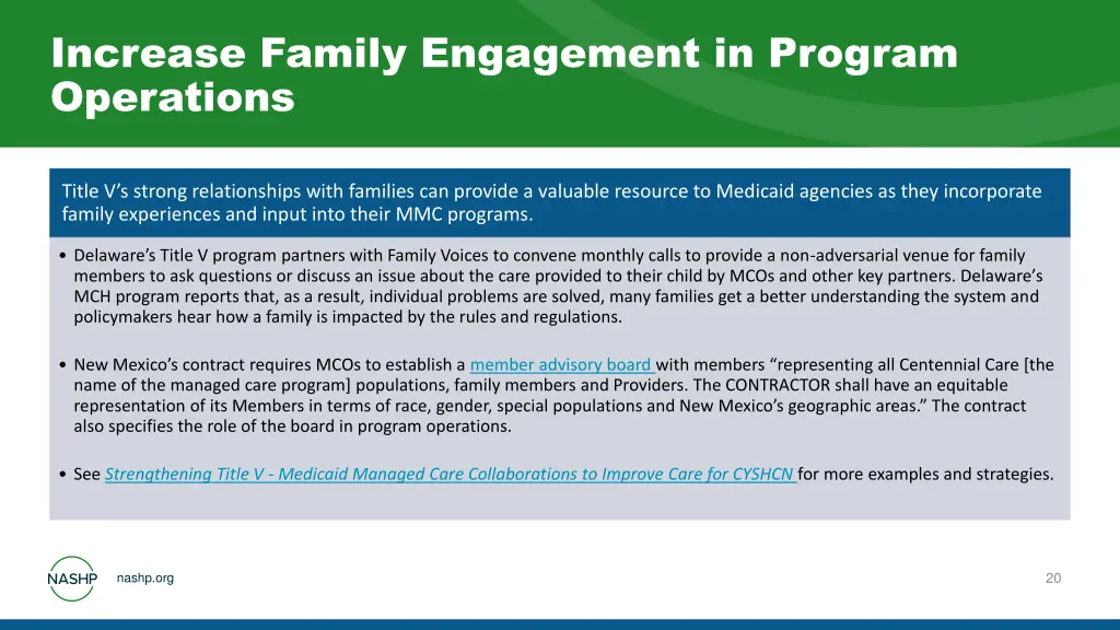 increase family engagement in program operations