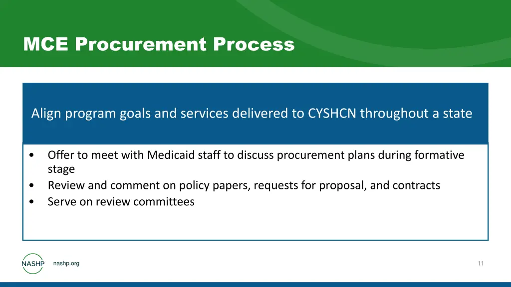 mce procurement process