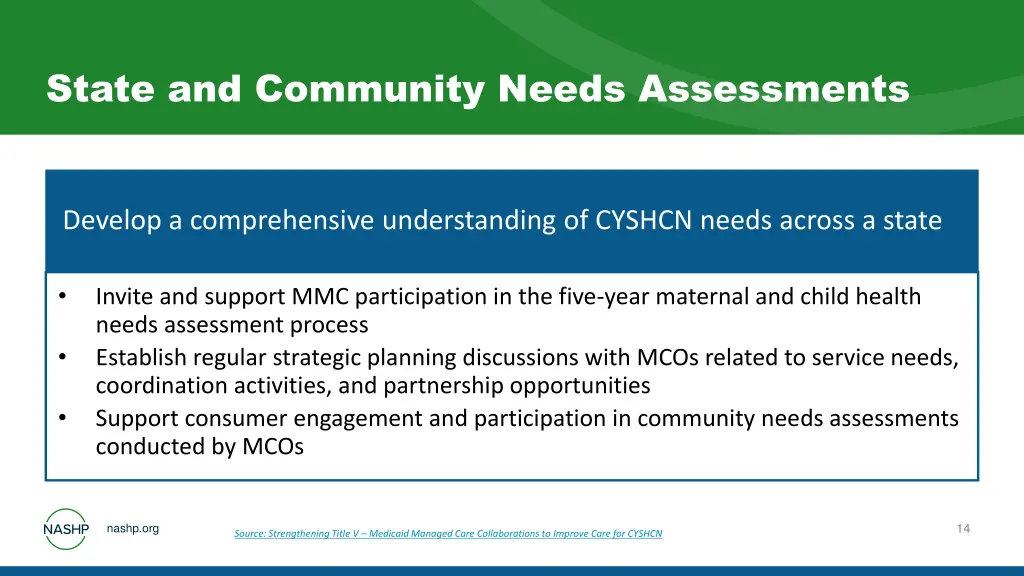 state and community needs assessments