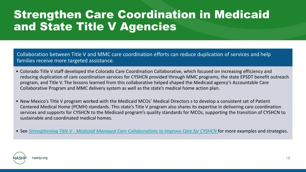 strengthen care coordination in medicaid