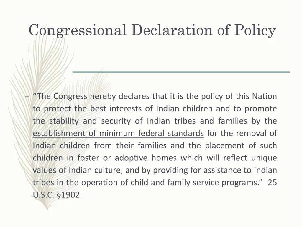 congressional declaration of policy