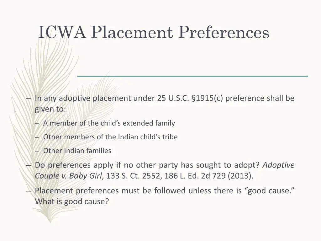 icwa placement preferences 1