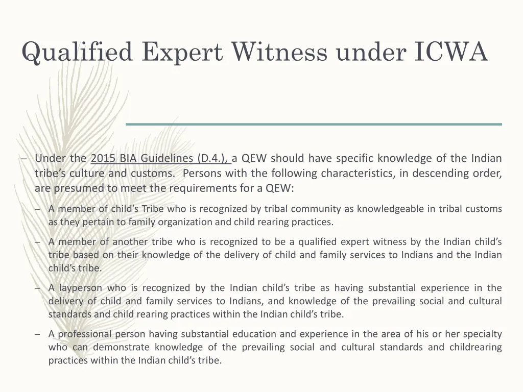 qualified expert witness under icwa 1