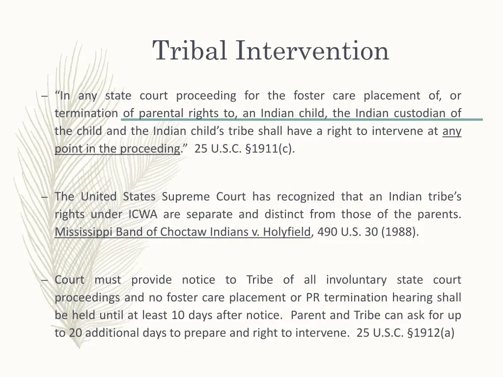 tribal intervention