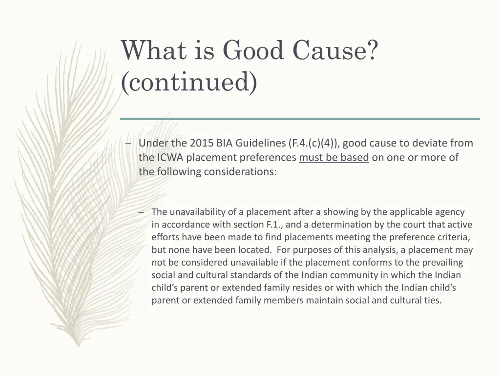 what is good cause continued 1
