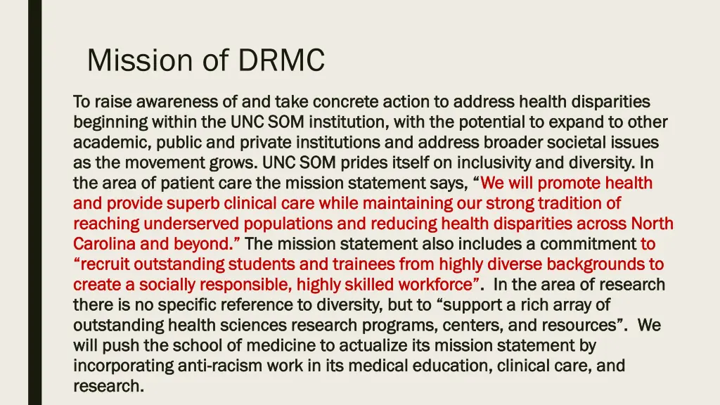mission of drmc