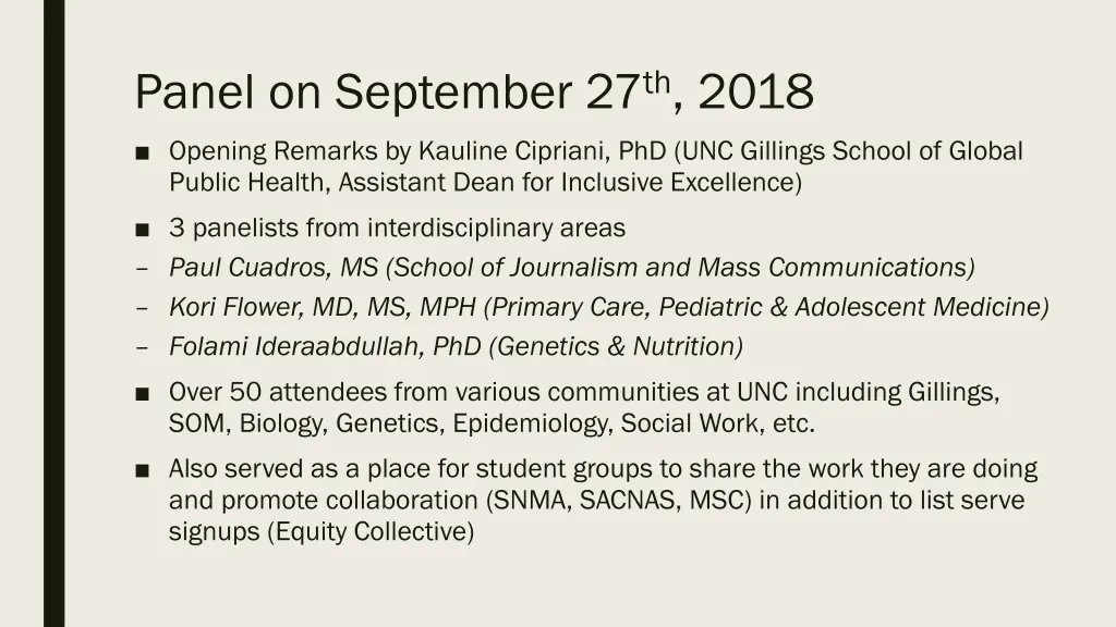 panel on september 27 th 2018