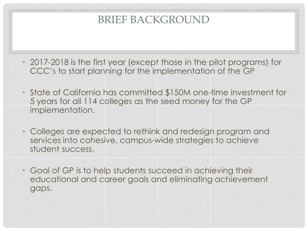 brief background