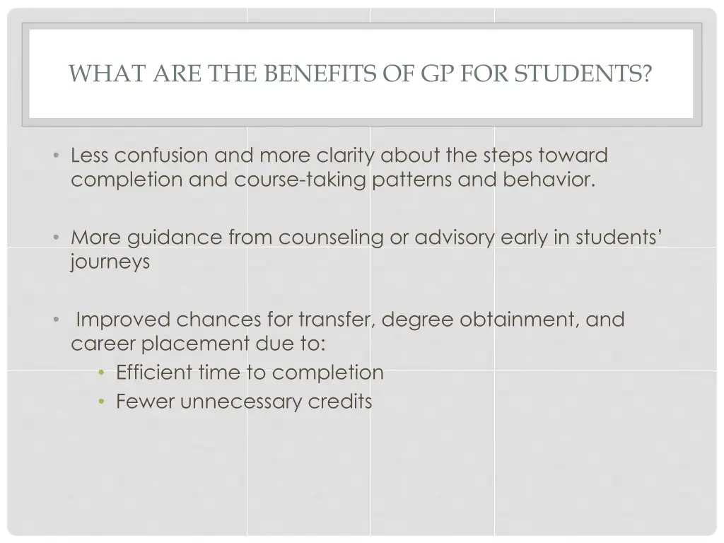 what are the benefits of gp for students
