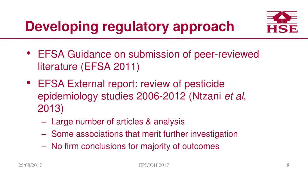 developing regulatory approach