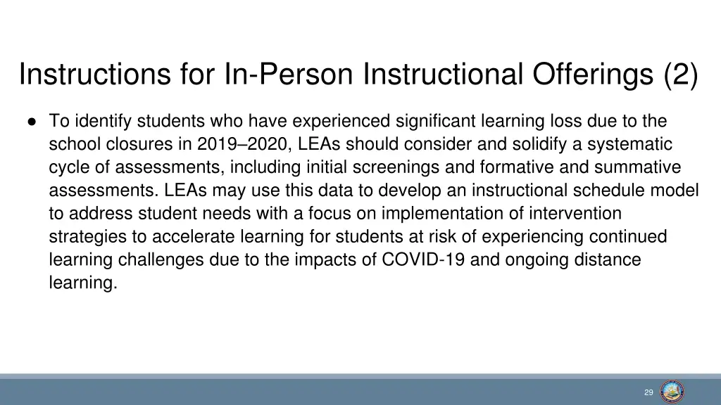 instructions for in person instructional 1
