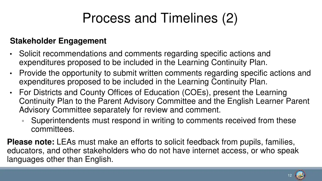 process and timelines 2