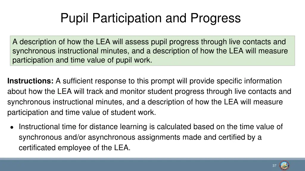pupil participation and progress