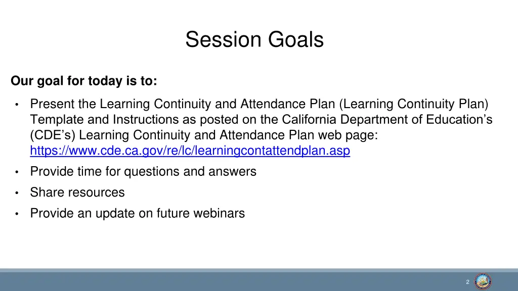 session goals