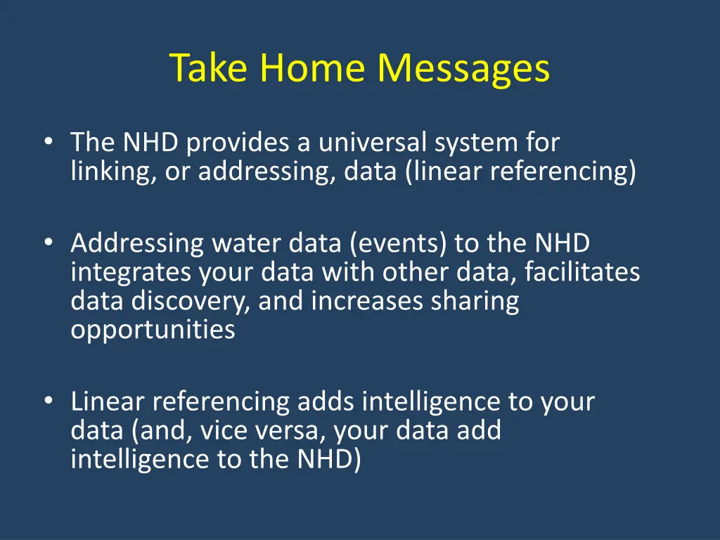 take home messages