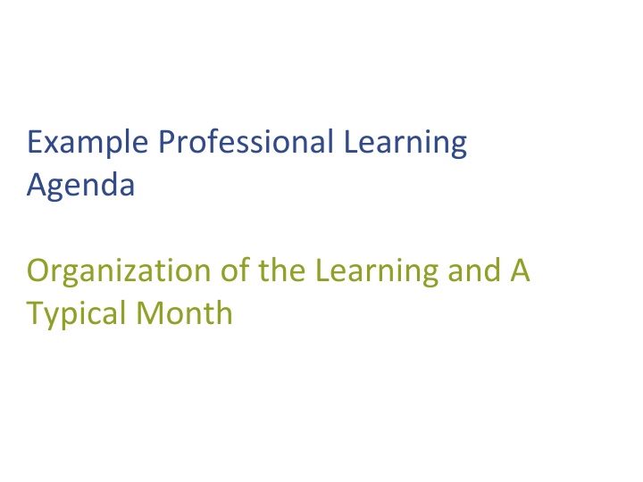 example professional learning agenda