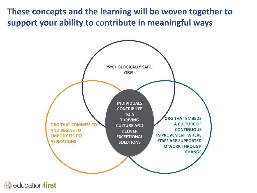 these concepts and the learning will be woven