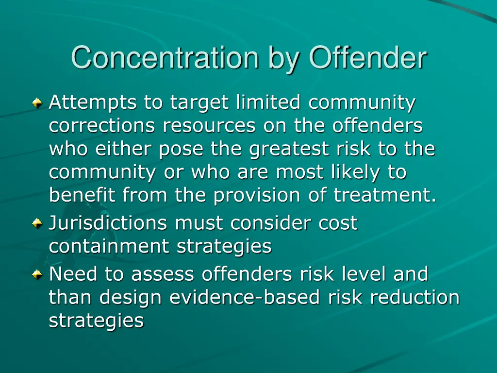 concentration by offender