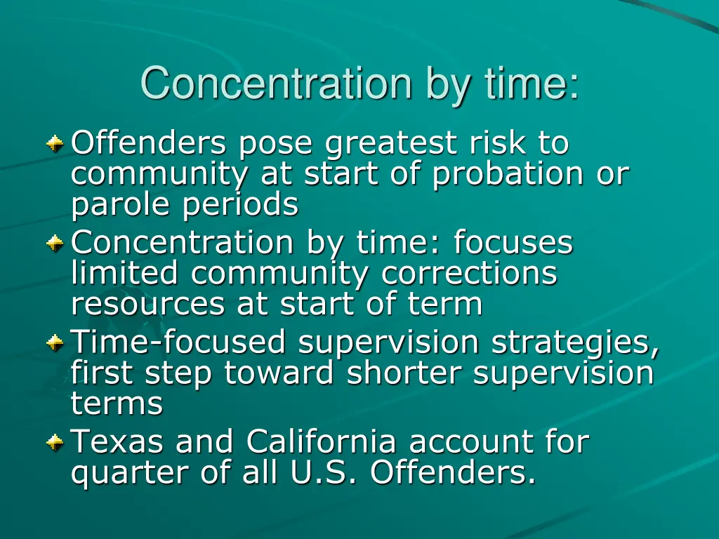 concentration by time offenders pose greatest