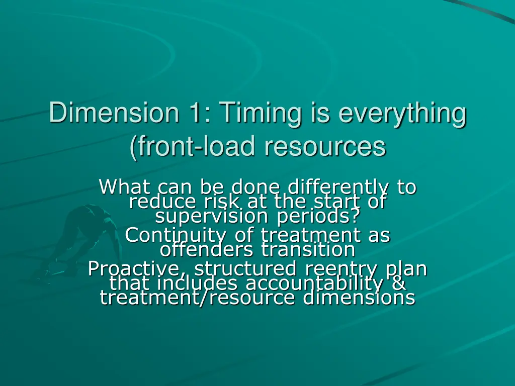 dimension 1 timing is everything front load