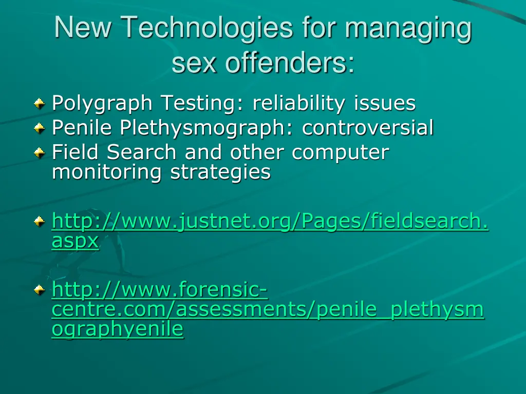 new technologies for managing sex offenders