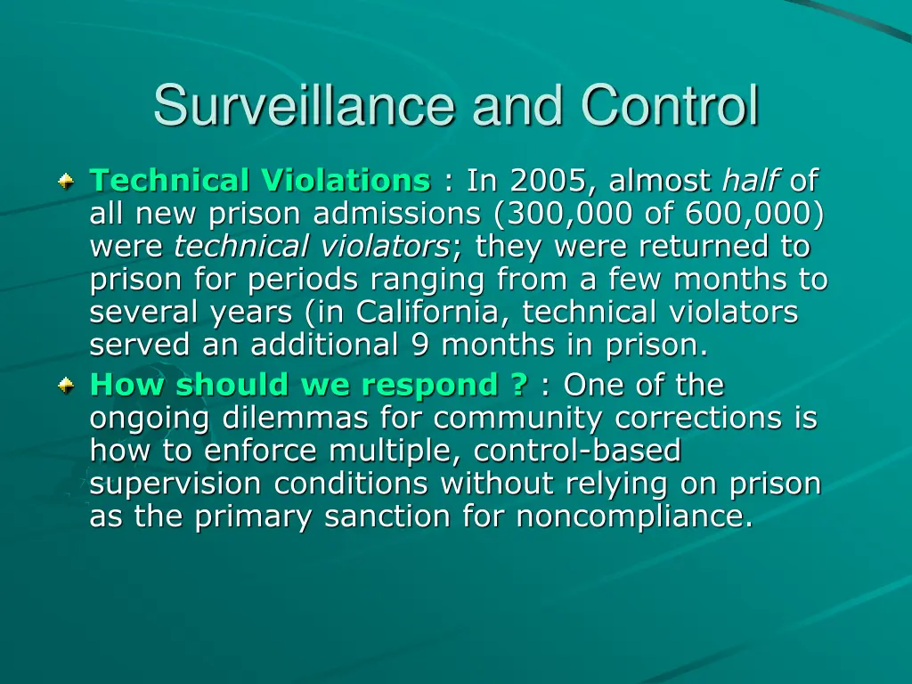 surveillance and control
