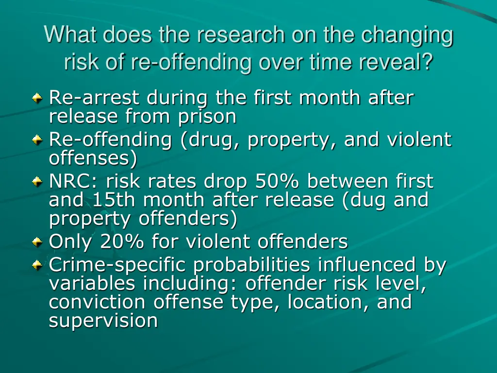 what does the research on the changing risk