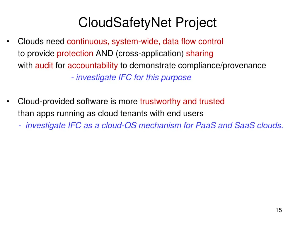 cloudsafetynet project