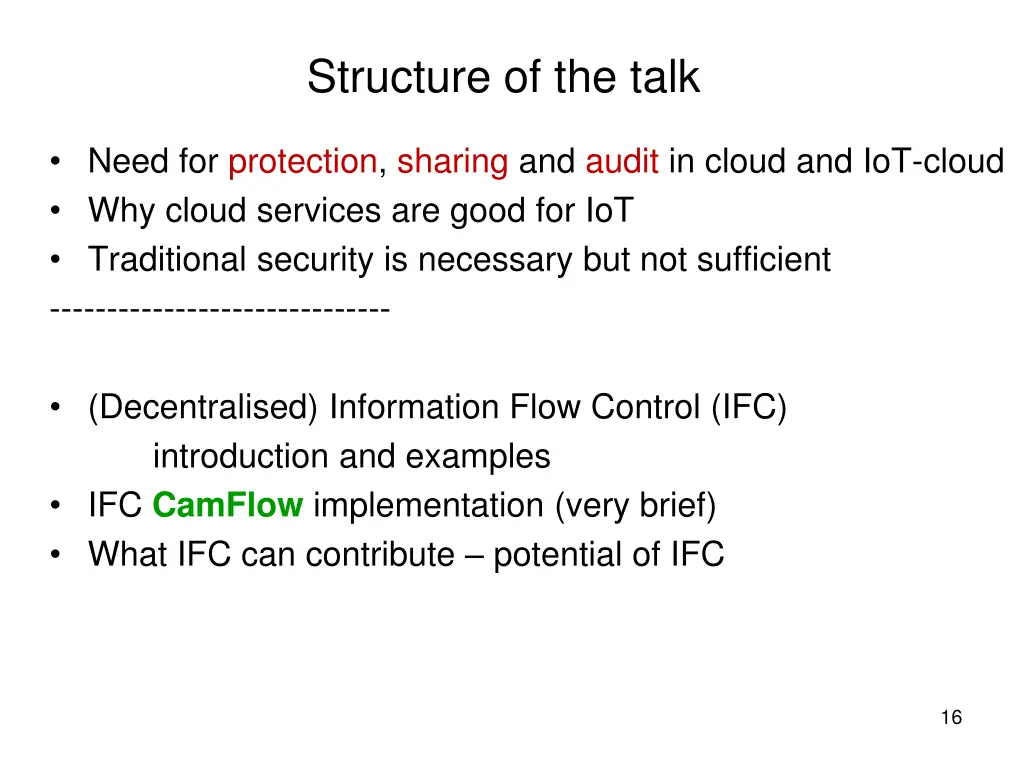 structure of the talk 1