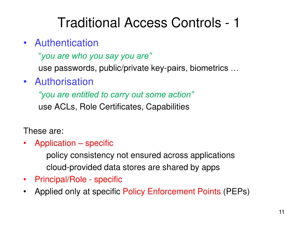 traditional access controls 1