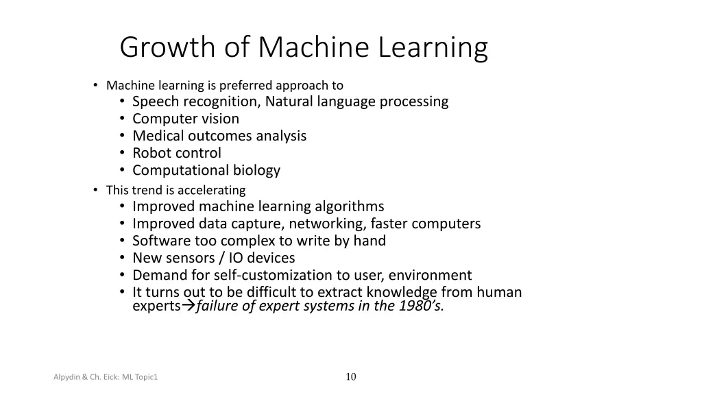growth of machine learning