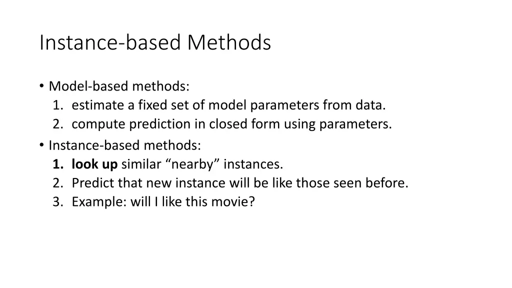instance based methods