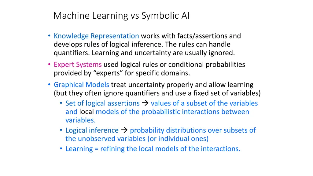 machine learning vs symbolic ai