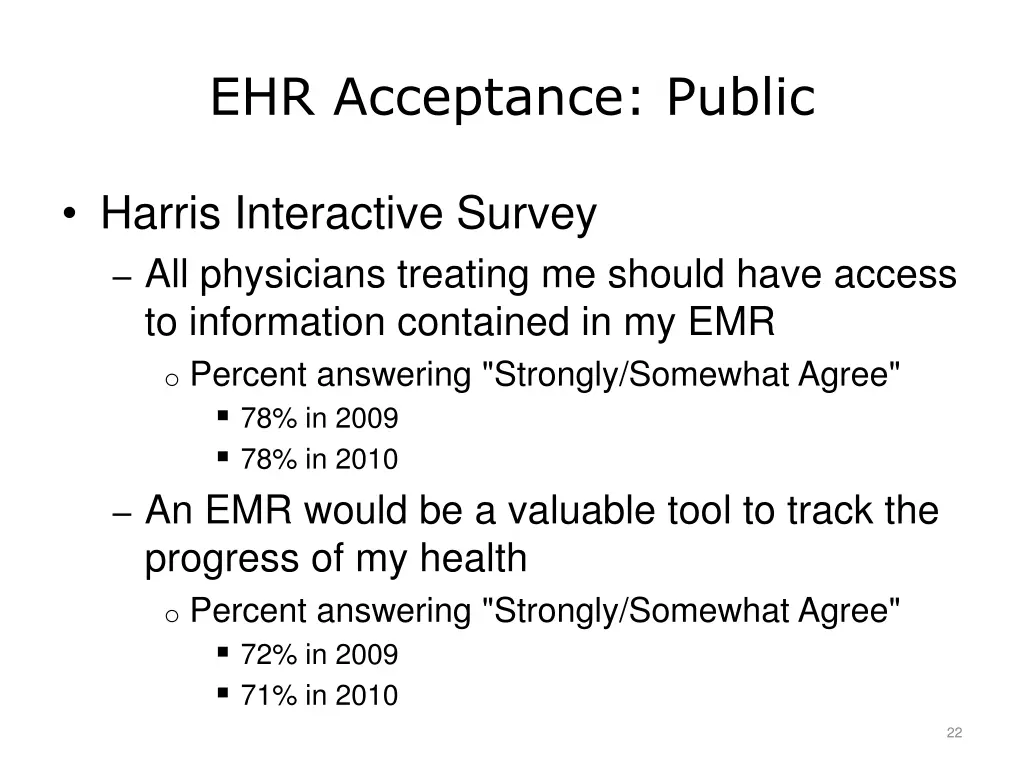 ehr acceptance public