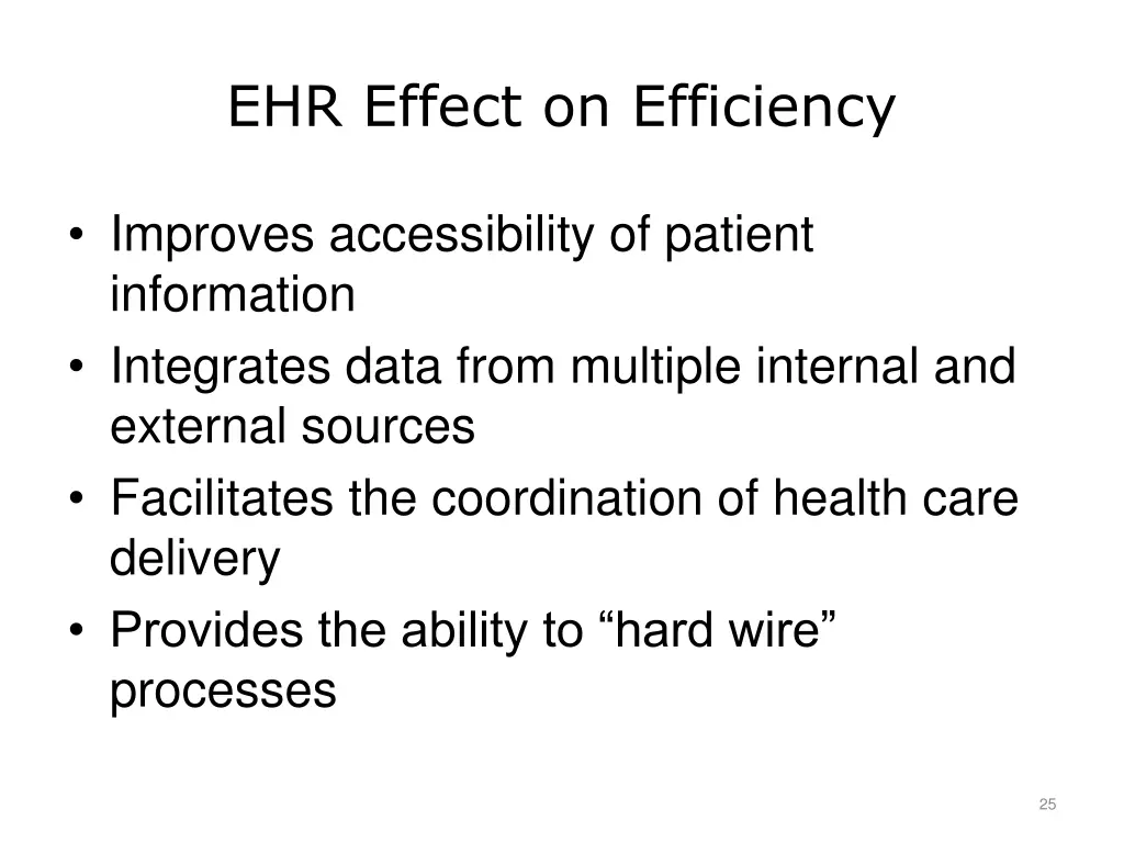 ehr effect on efficiency