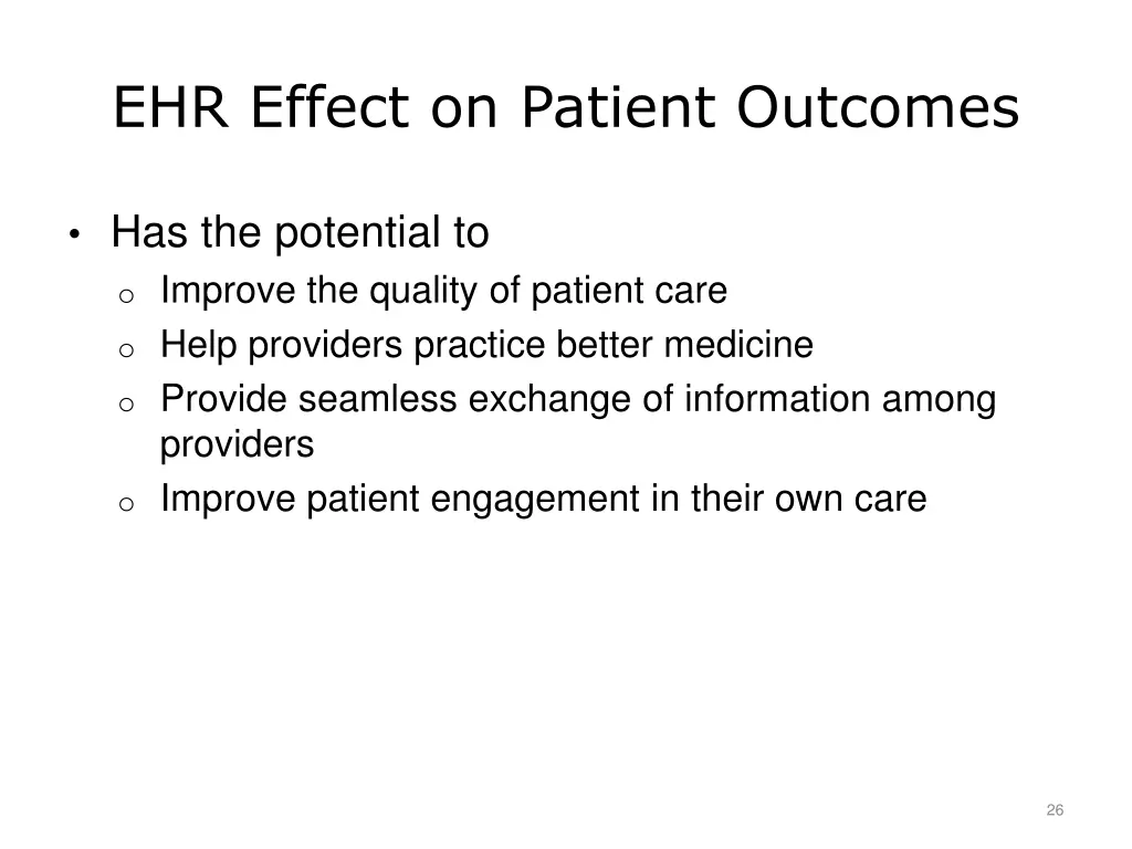 ehr effect on patient outcomes
