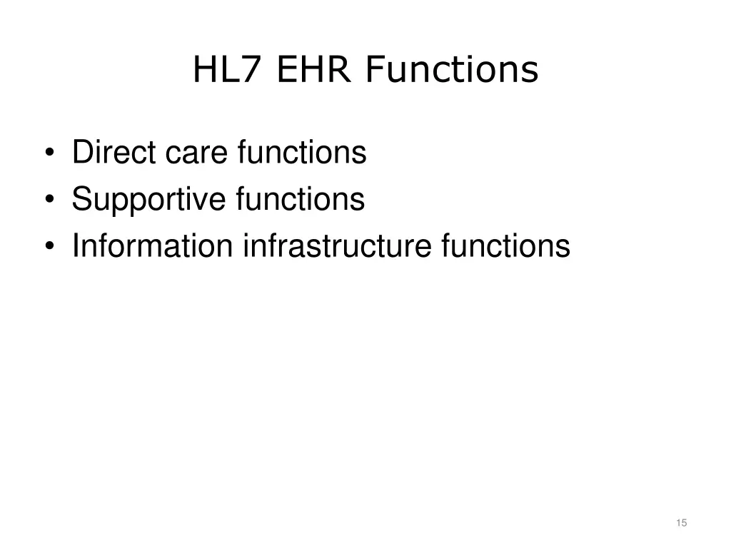 hl7 ehr functions