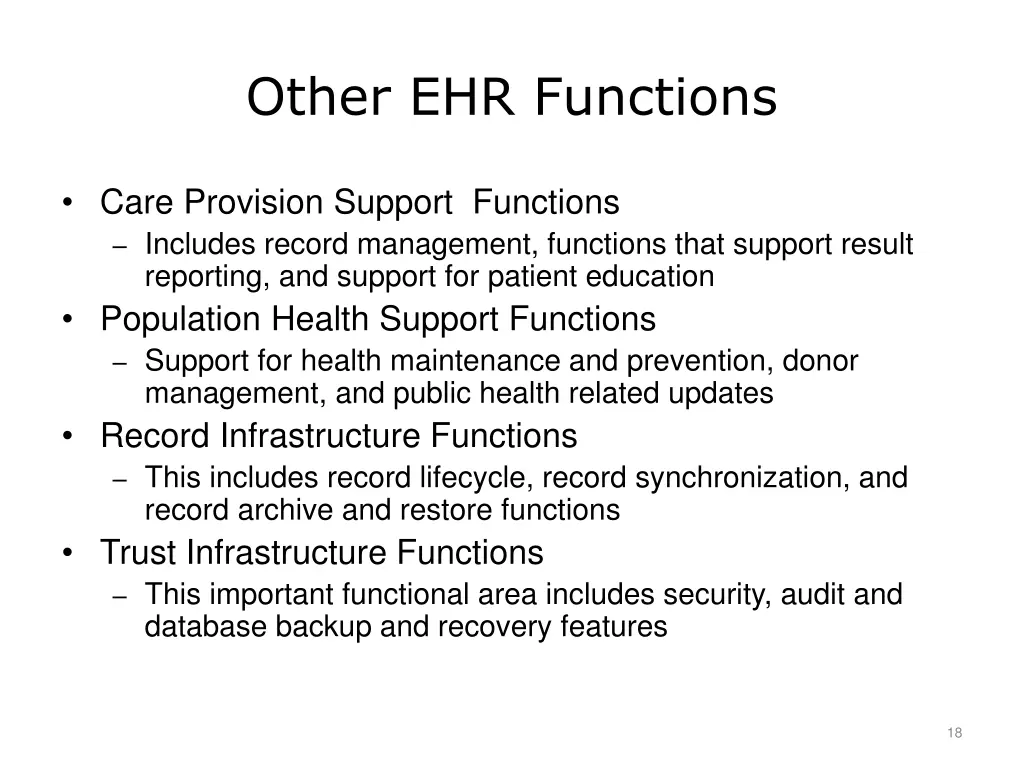 other ehr functions