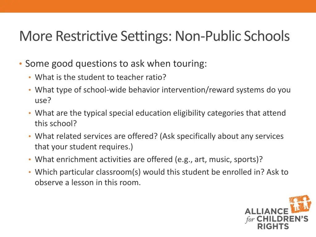 more restrictive settings non public schools 1