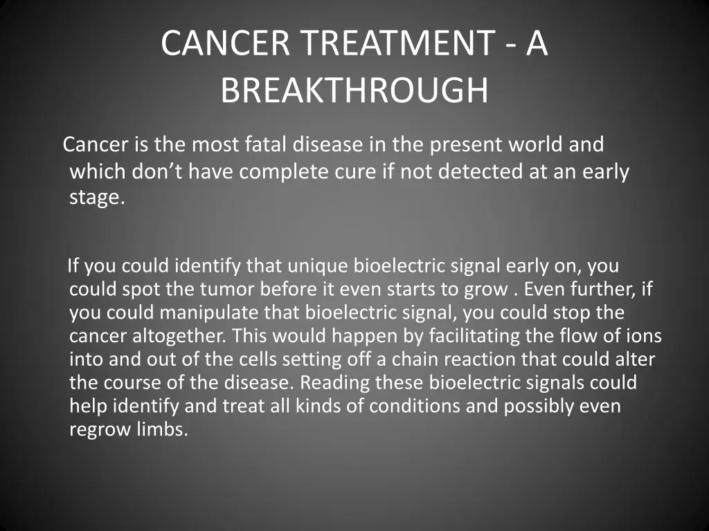 cancer treatment a breakthrough