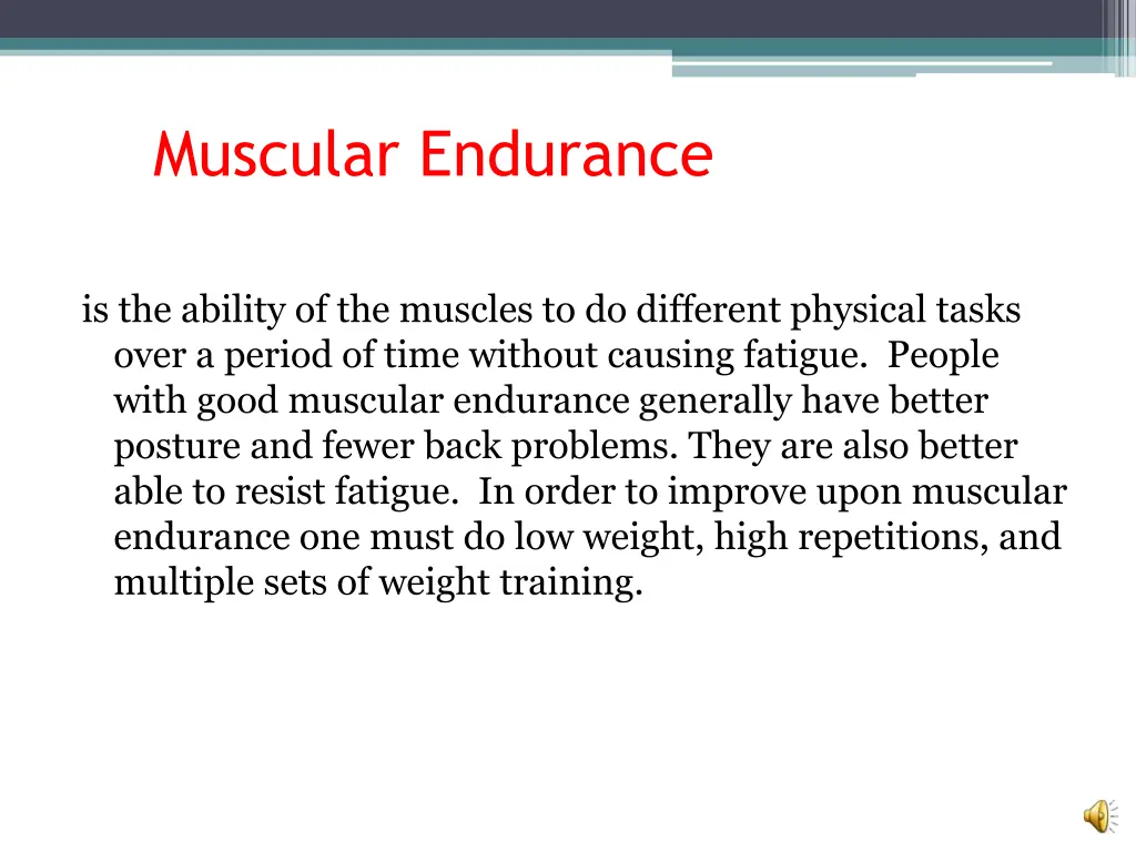 muscular endurance