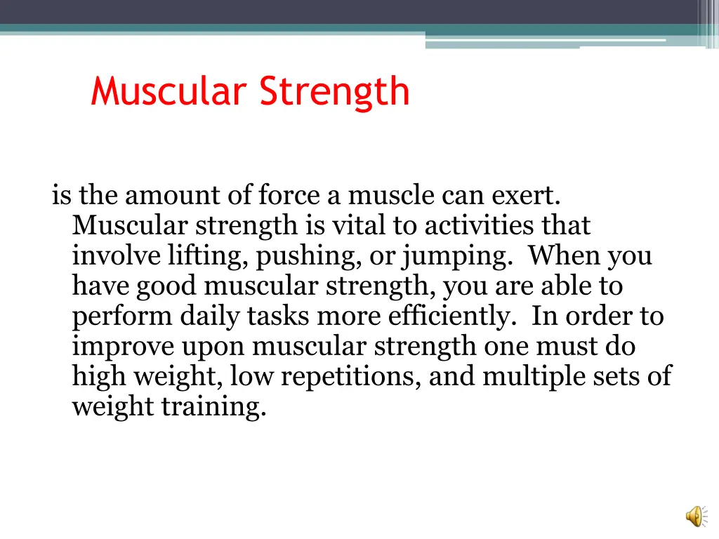 muscular strength