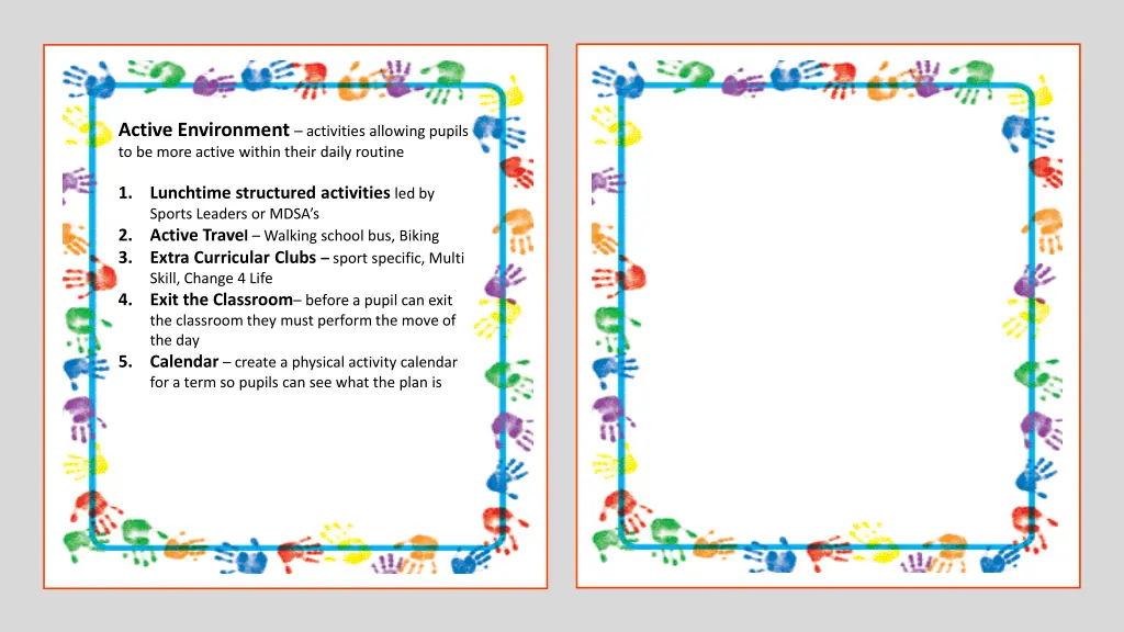active environment activities allowing pupils