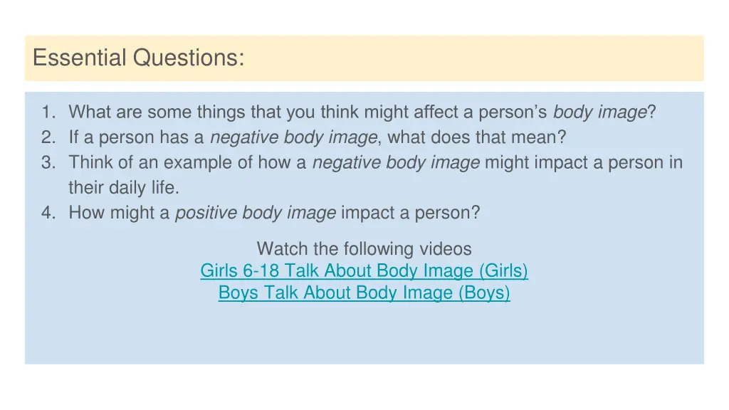 essential questions