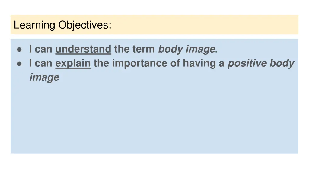 learning objectives