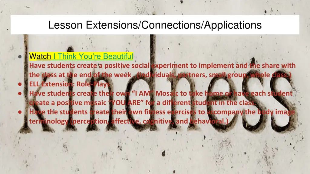 lesson extensions connections applications