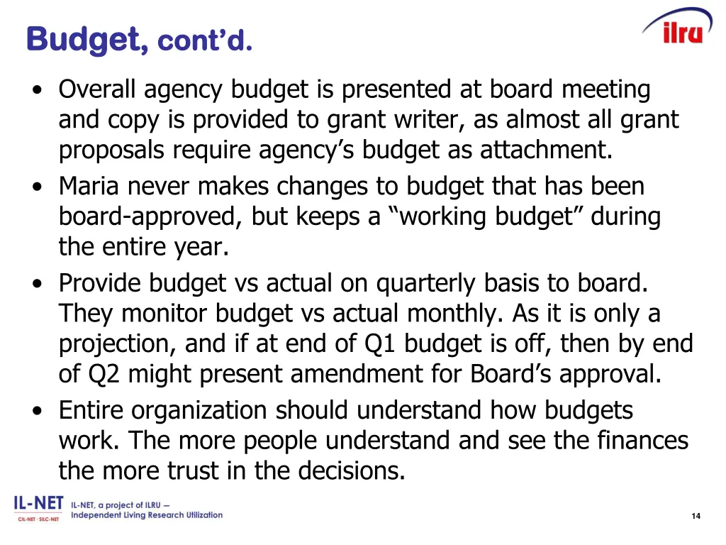 budget budget cont d