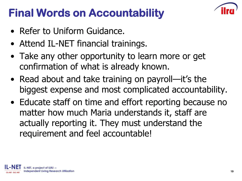 final words on accountability final words
