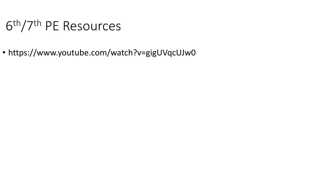 6 th 7 th pe resources